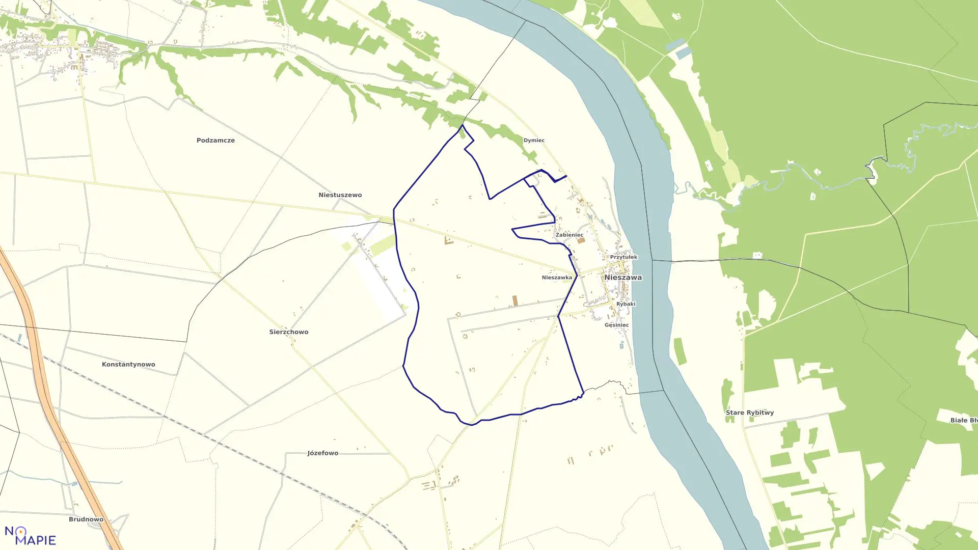 Mapa obrębu Kolonia Nieszawa w mieście Nieszawa